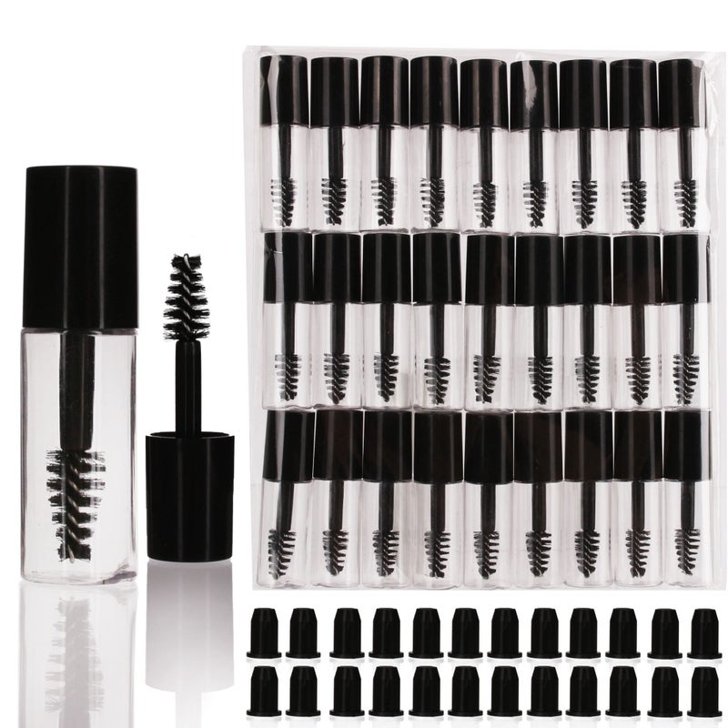 COSIDEA 29 PCS Empty Mini 3ml mascara tubes and wand for castor oil Small Sample Size Eyelash Growth packing Tube container 29